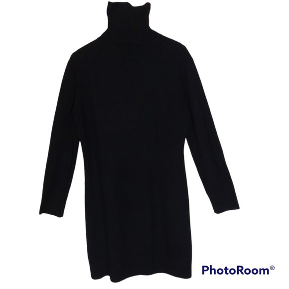 GC Fontana Merino Wool Cashmere Sweater Dress Black  Print Size 10 - Picture 2 of 5